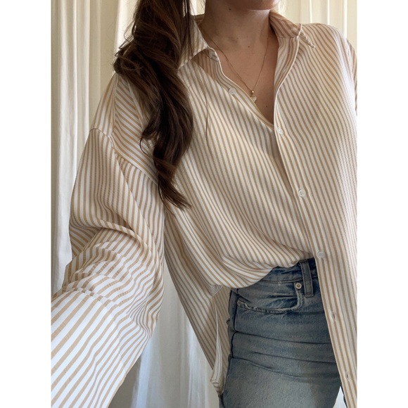 ELISE SHIRT — In Beige/White - Picture 3 of 10